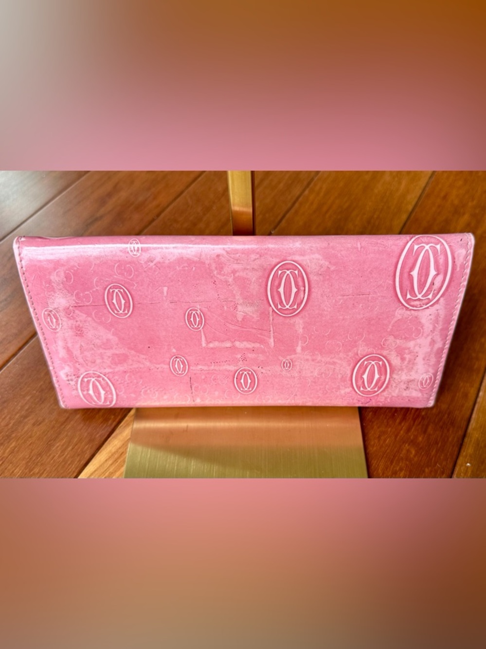 Cartier Happy Birthday Continental Long Wallet in Pink Patent Calfskin Leather - Picture 3 of 11